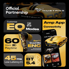 Gobolt x Mustang Torq Wireless in Ear Earbuds with 60H Playtime