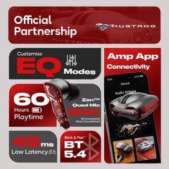 Gobolt x Mustang Torq Wireless in Ear Earbuds with 60H Playtime (SILVER)